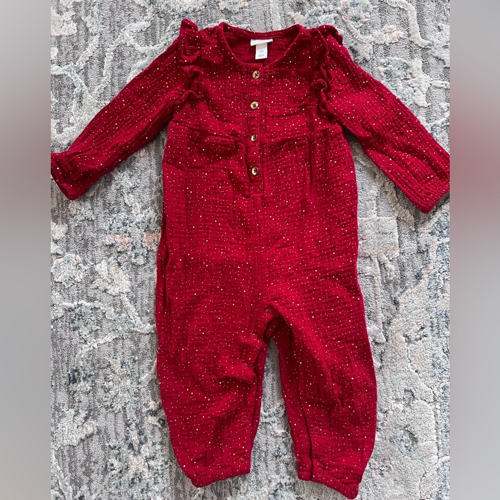 Carter’s Girl’s Christmas sparkle romper- 18mo